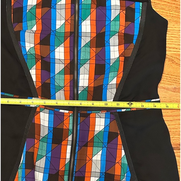 Rachel by Rachel Roy Sleeveless Shift Dress Fully Lined Front Zip Geometric - Picture 6 of 7